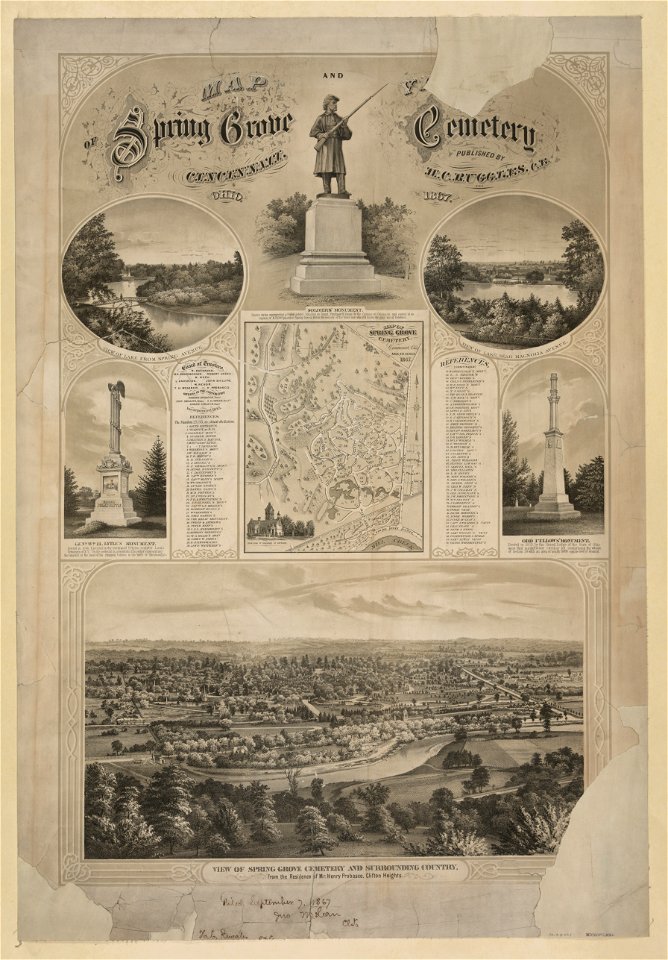 Map and v(iew) of Spring Grove Cemetery LCCN96518357