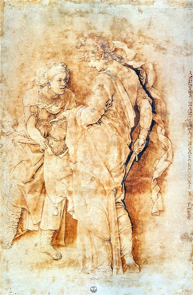 Mantegna, giuditta, disegno, uffizi, gabinetto. Free illustration for personal and commercial use.