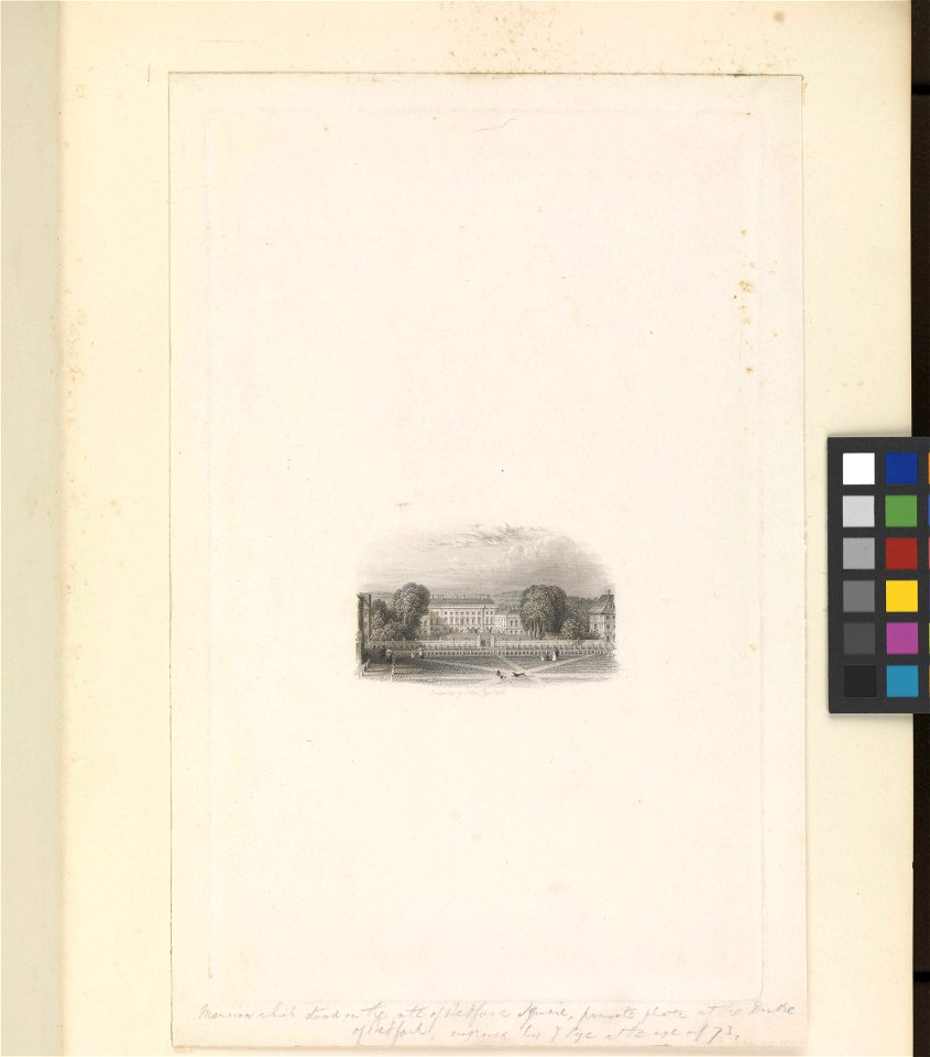 Mansion which stood on the site of Bedford Square, private plate of the Duke of Bedford RMG PZ0888-001