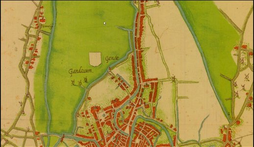 Map of Ghent by Jacob van Deventer, detail (1). Free illustration for personal and commercial use.