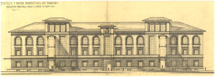 Manifattura tabacchi, prospetto dello stabilimento, Firenze 1928 - san dl SAN IMG-00001415