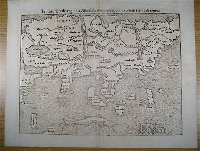Map of Asia (1554). Free illustration for personal and commercial use.