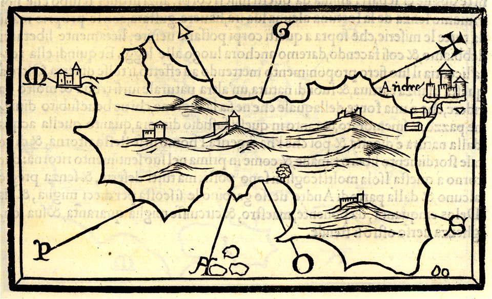 Map of Andros - Bordone Benedetto - 1547