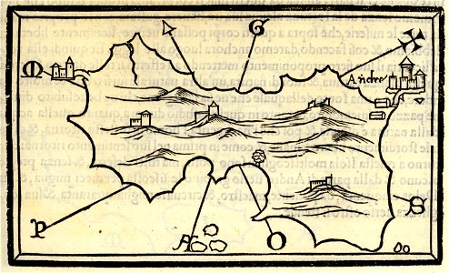 Map of Andros - Bordone Benedetto - 1547
