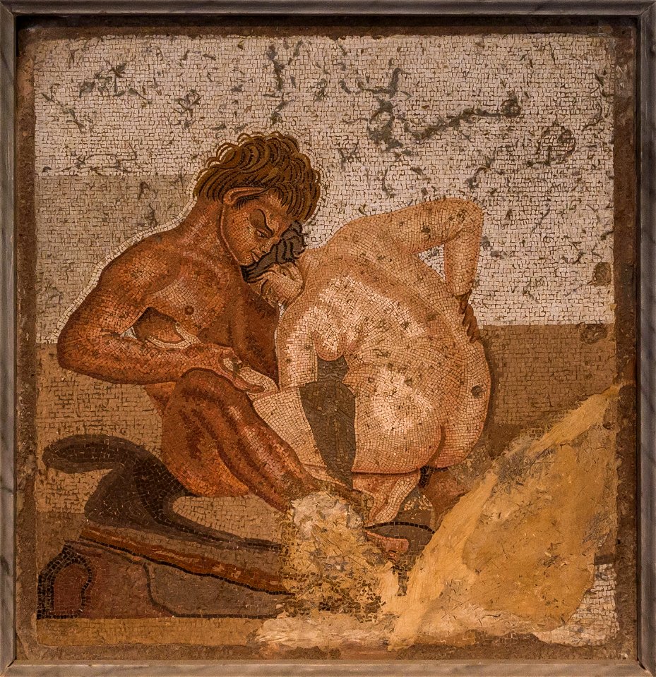 MANNapoli 27707 Satiro e ninfa mosaic