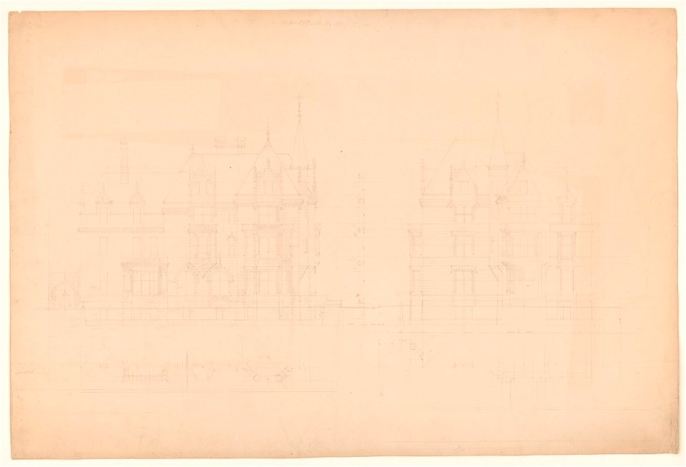 Mansion for William K. and Alva Vanderbilt, 660 Fifth Avenue, New York City). (Front and side elevations LCCN2017648597