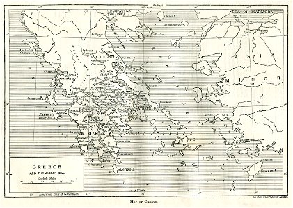 Map of Greece - Mahaffy John Pentland - 1890