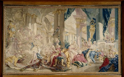 Manufacture de Beauvais - Psyché conduite par Zéphyr dans le palais de l'Amour et Psyché montrant ses richesses à ses sœurs, Après 1741