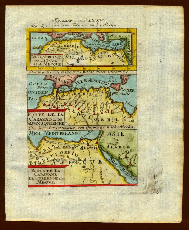 Map of caravan routes to Mecca, 1719