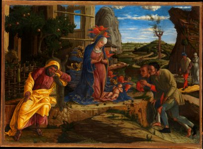 Andrea Mantegna The Adoration of the Shepherds. Free illustration for personal and commercial use.