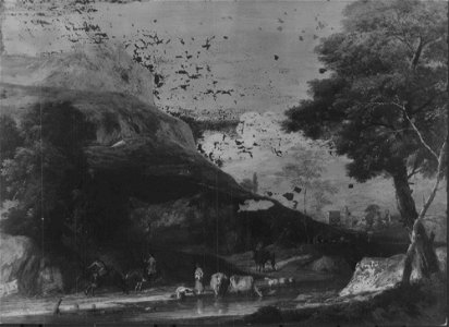 Marco Ricci (Belluno 1676-Venice 1730) - A Hilly Landscape with two Men on Horseback Galloping - RCIN 404306 - Royal Collection