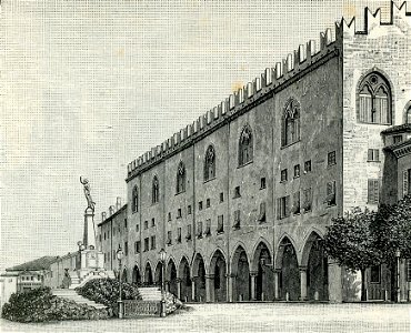 Mantova Palazzo Ducale e monumento ai Martiri di Belfiore. Free illustration for personal and commercial use.