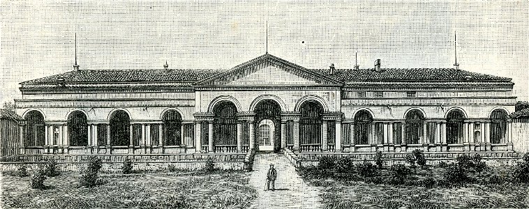 Mantova Palazzo del Tè visto dal giardino. Free illustration for personal and commercial use.