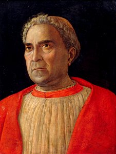 Ludovico trevisano portrait by andrea mantegna. Free illustration for personal and commercial use.