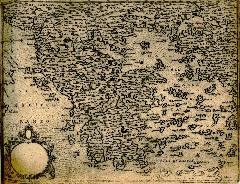 Map of Greece - Camocio Giovanni Francesco - 1574