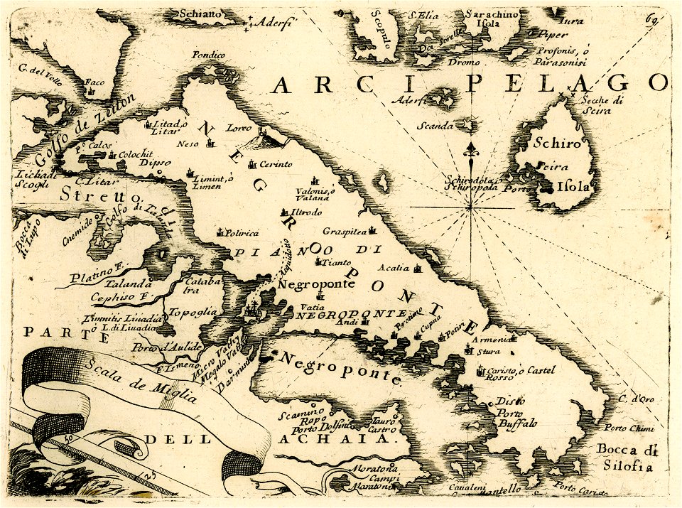 Map of Euboea - Coronelli Vincenzo - 1688
