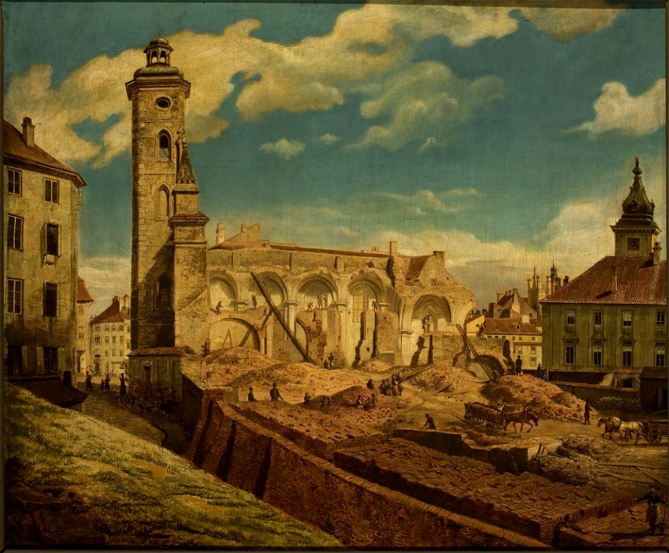 Marcin Zaleski - Demoliition of the church of the Bernardine Sisters in Warsaw - MP 715 MNW - National Museum in Warsaw
