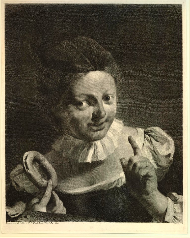 Marco Pitteri - A girl wearing a close-fitting cap holding a pretzel in her right hand, 1872,0113.16