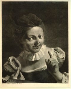 Marco Pitteri - A girl wearing a close-fitting cap holding a pretzel in her right hand, 1872,0113.16