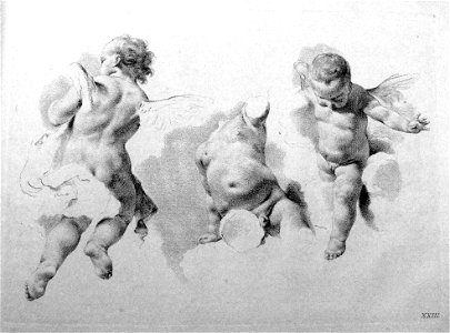 Marco Pitteri - Plate 23 Three studies of children, 1860,1208.323