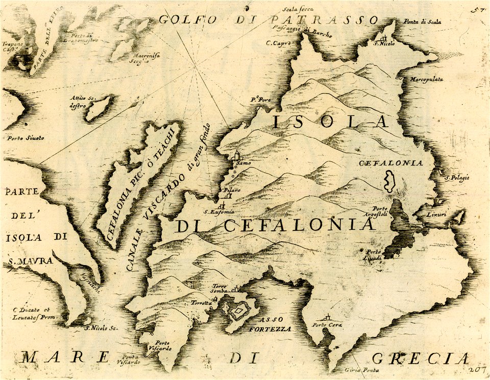 Map of Cephalonia - Coronelli Vincenzo - 1688