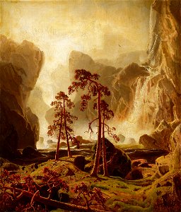 Marcus Larson - Vuoristoa ja vesiputous - A I 603 - Finnish National Gallery