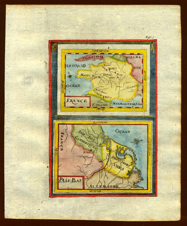 Map of France and the Low Countries, 1719