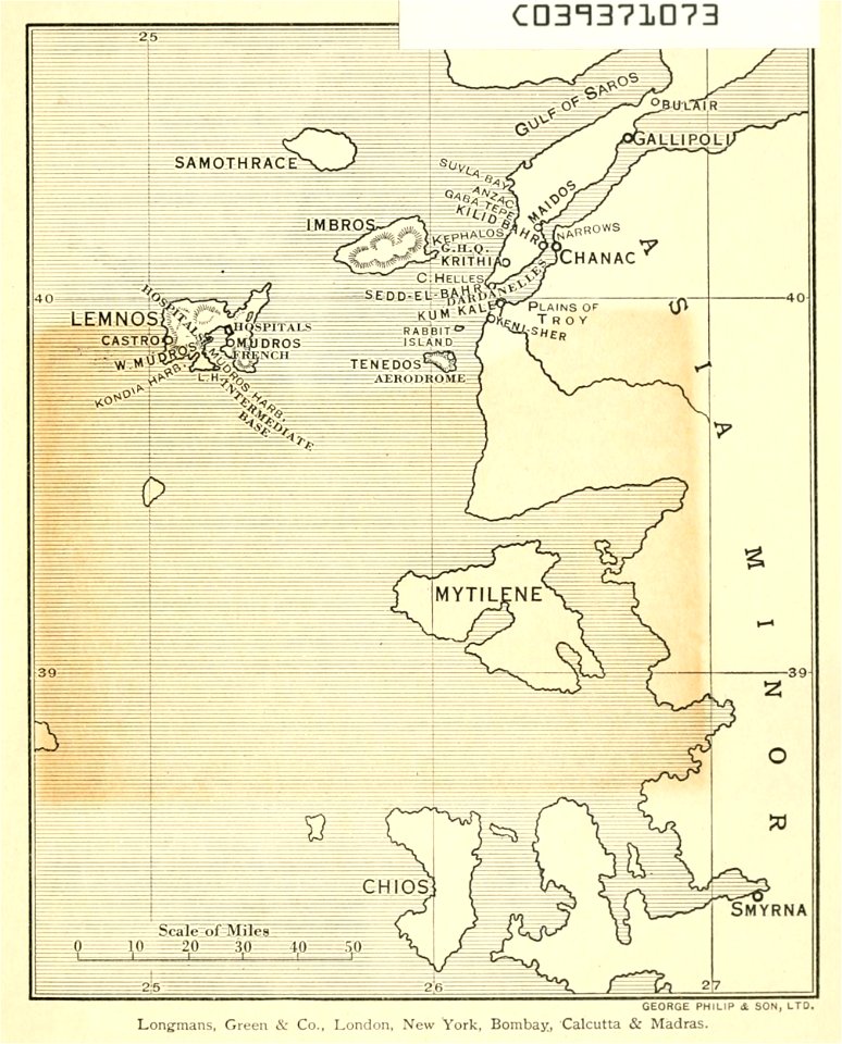 Map of Gallipoli region, 1915. Withtwentyninthd00creirich 0267