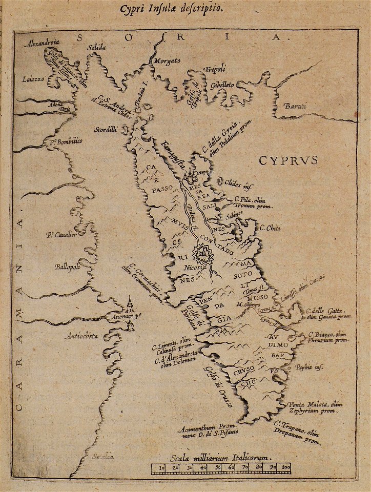 Map of Cyprus - Cootwijck Johannes Van - 1619