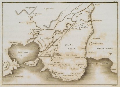 Map of ancient Syracuse - Wilkins William - 1807. Free illustration for personal and commercial use.