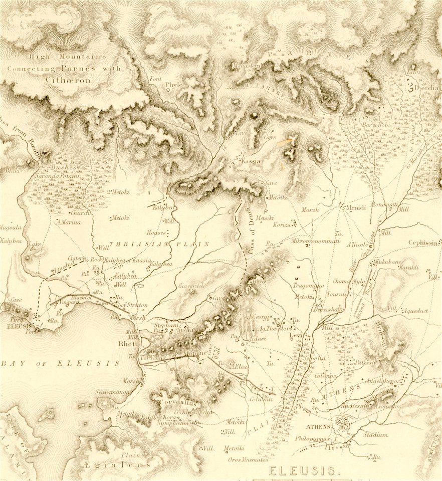 Map of Attica - Wordsworth Christopher - 1882