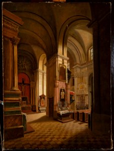 Marcin Zaleski - Church interior - 183644 MNW - National Museum in Warsaw. Free illustration for personal and commercial use.