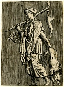 Marco da Ravenna - After - A woman returning from the hunt carrying various dead animals, 1874,0808.2144
