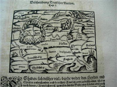Map of Germany 1628. Free illustration for personal and commercial use.