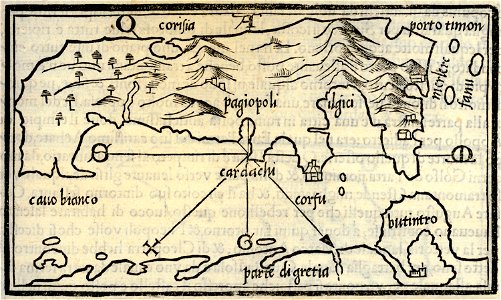 Map of Corfu - Bordone Benedetto - 1547