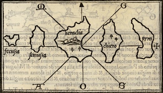 Map of Donousa, Schoinousa, Irakleia and Keros islands - Bordone Benedetto - 1547
