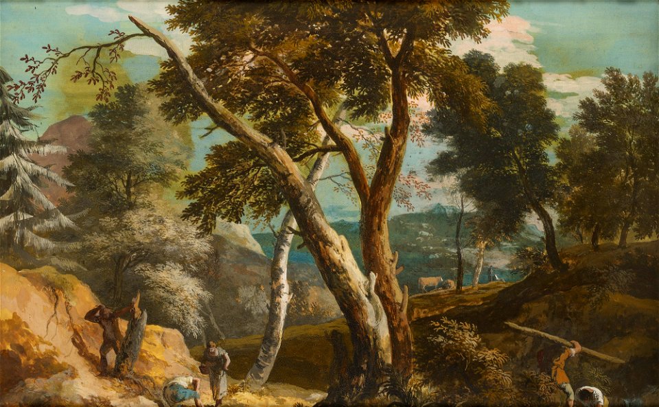 Marco Ricci (Belluno 1676-Venice 1730) - Landscape with Peasants and Woodcutters - RCIN 400573 - Royal Collection