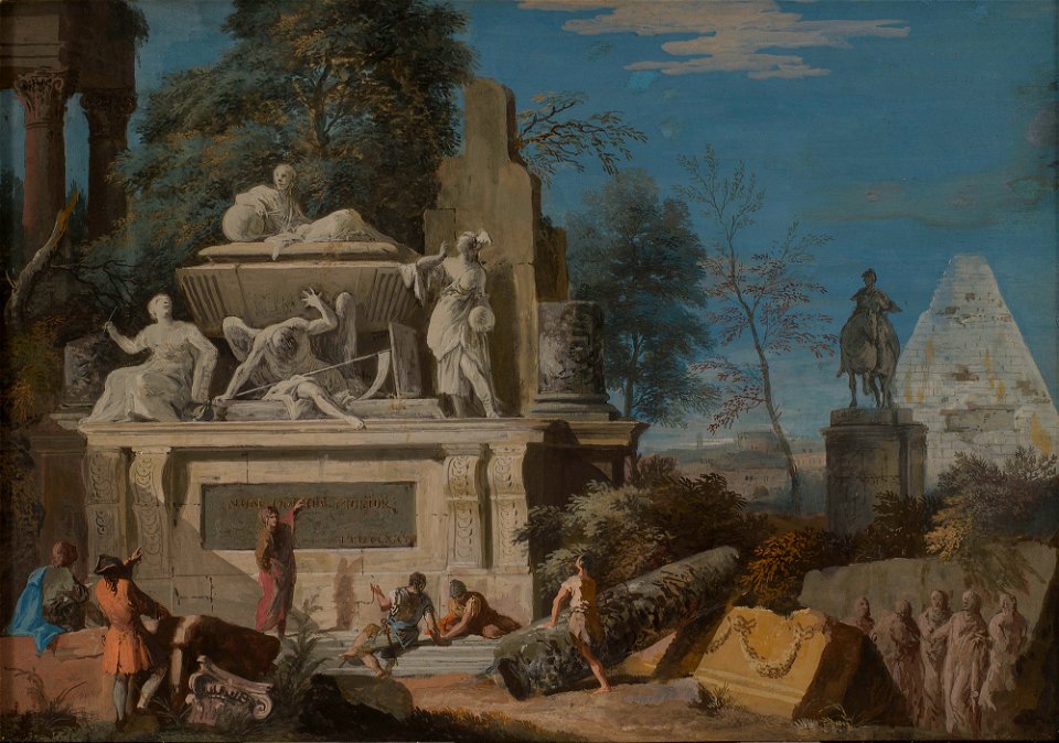 Marco Ricci (Belluno 1676-Venice 1730) - Allegory with a Monument to Newton - RCIN 400585 - Royal Collection