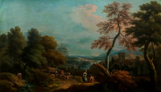 Marco Ricci (Belluno 1676-Venice 1730) - Landscape with Cattle and a Woman Speaking to a Seated Man - RCIN 401005 - Royal Collection
