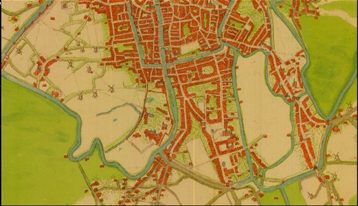 Map of Ghent by Jacob van Deventer, detail (0). Free illustration for personal and commercial use.