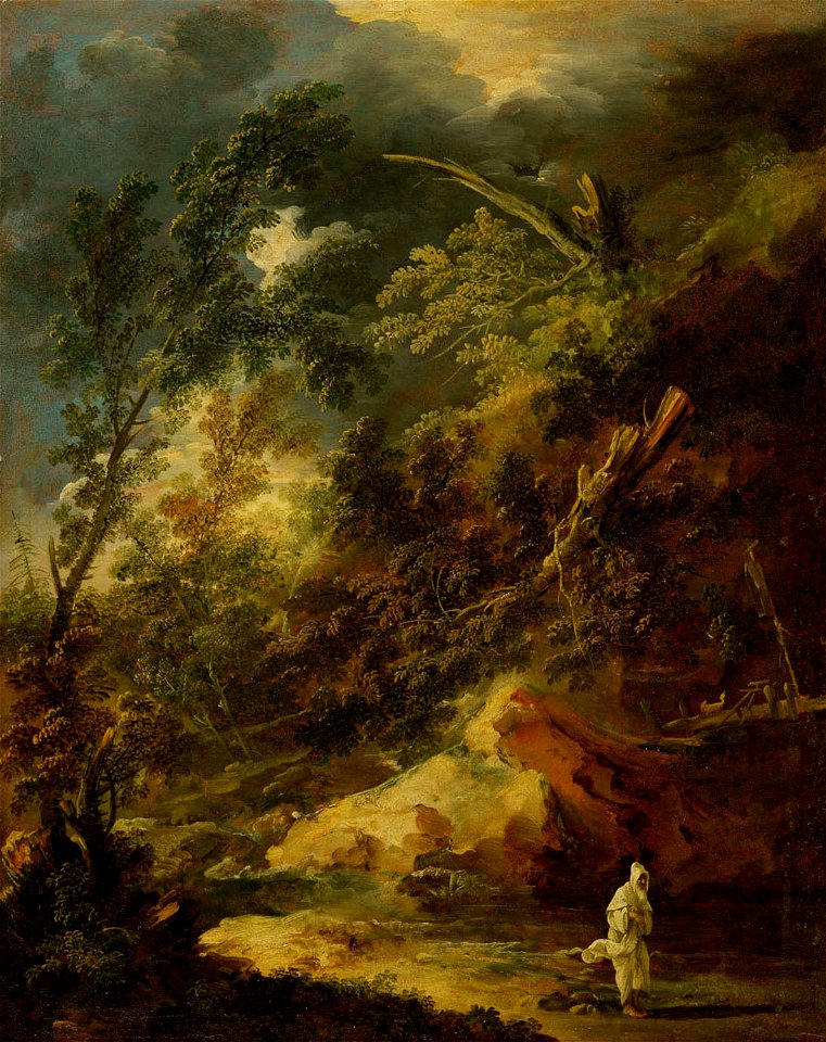 Marco Ricci - Landschaft mit einem Mönch im Wettersturm - GG 2005 - Kunsthistorisches Museum
