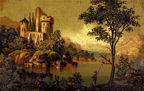 Margaret Fownes-Luttrell, View of an Imaginary Castle with a Round Tower, Dunster Castle, National Trust