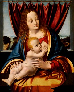 Marco d' Oggiono - Madonna and Child - Google Art Project. Free illustration for personal and commercial use.