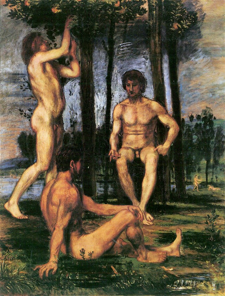 Hans von Marées - Drei Jünglinge unter Orangenbäumen