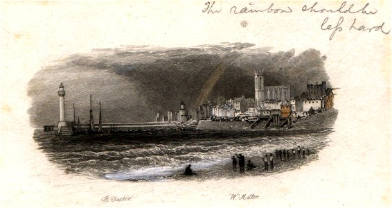 ''On Margate beach' touched proof engraving by William Miller after Birket Foster