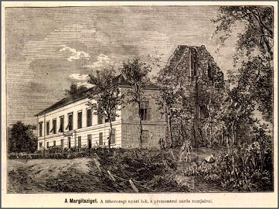 Margit-sziget. A főhercegi nyári lak. Mo. és a Nagyvilág, 1875