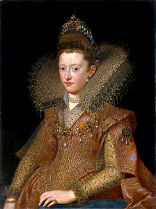 Margarita Gonzaga, future Duchess of Lorraine as depicted in 1606 by Frans Pourbus the YoungerFXD. Free illustration for personal and commercial use.