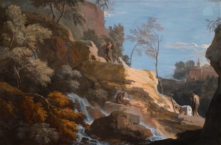 Marco Ricci (Belluno 1676-Venice 1730) - A Mountainside with Hermits - RCIN 401440 - Royal Collection