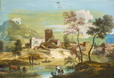 Marco Ricci (Belluno 1676-Venice 1730) - Landscape with a Foreground River and Buildings Beyond - RCIN 404305 - Royal Collection
