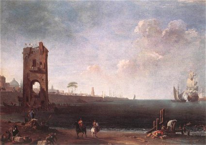 Marco Ricci - Coastal View with Tower - WGA19397
